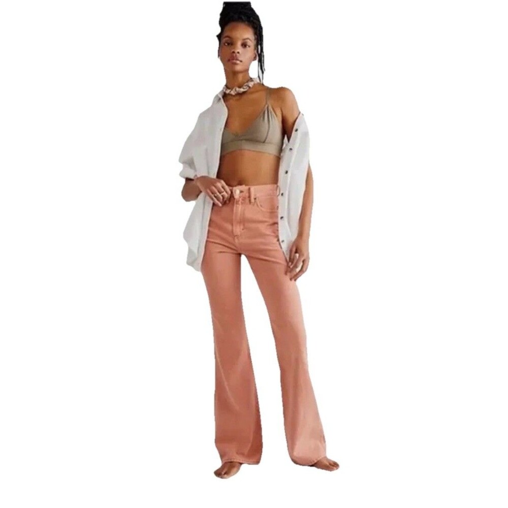 NWT Free People Wrangler Westward 626 High Rise Pumpkin Fall Bootcut Sz 34 S
